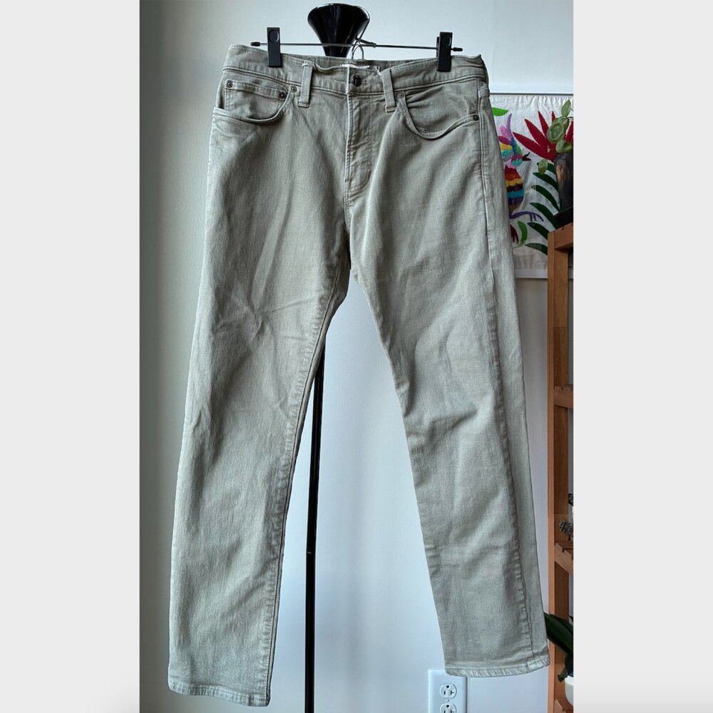 Madewell Olive Green Garment-Dyed Athletic Slim Jeans - Size W31 L30